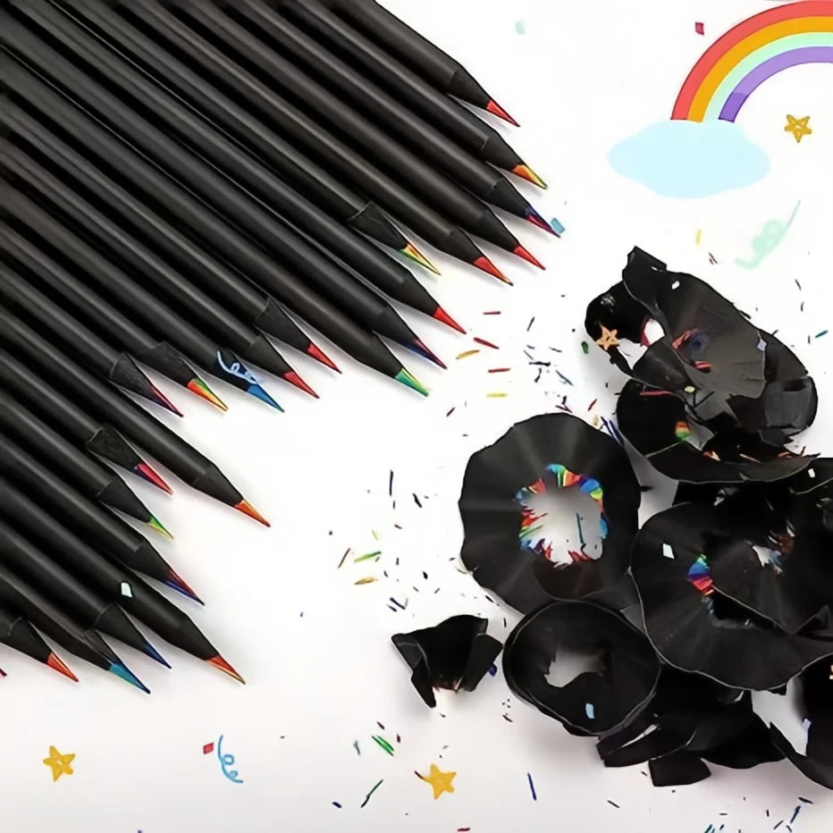 12PCS Colorful Rainbow Pencil