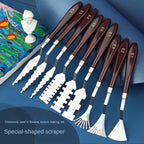 9 Pcs Flower Art Scraper Texture Palette Knife