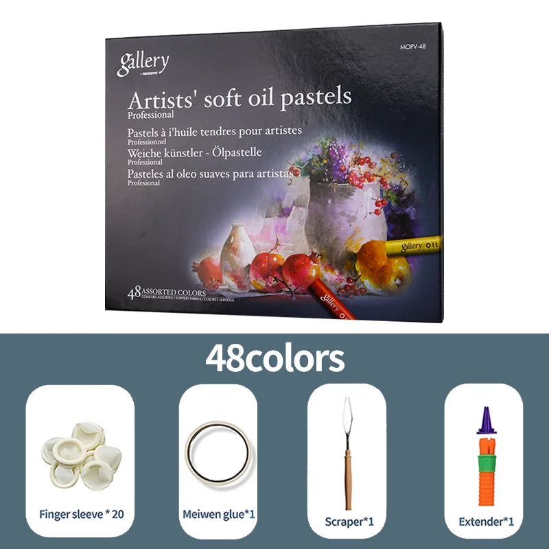 24/48Colors Gallery Artist's Soft Oil Pastel