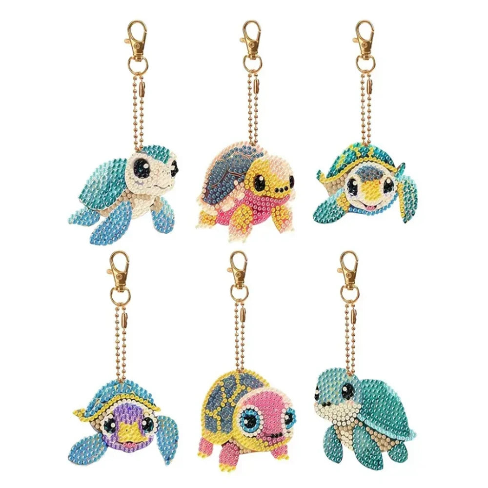 6pcs/Set Diamond Art Keychain Kit