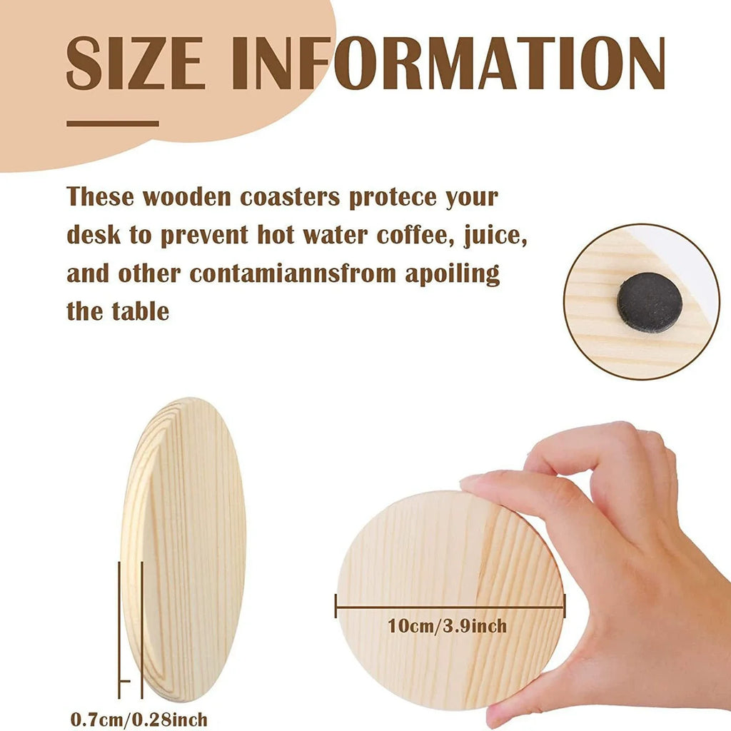 Blank Round Wood Coasters