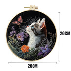 Cat and Flower Embroidery Kit