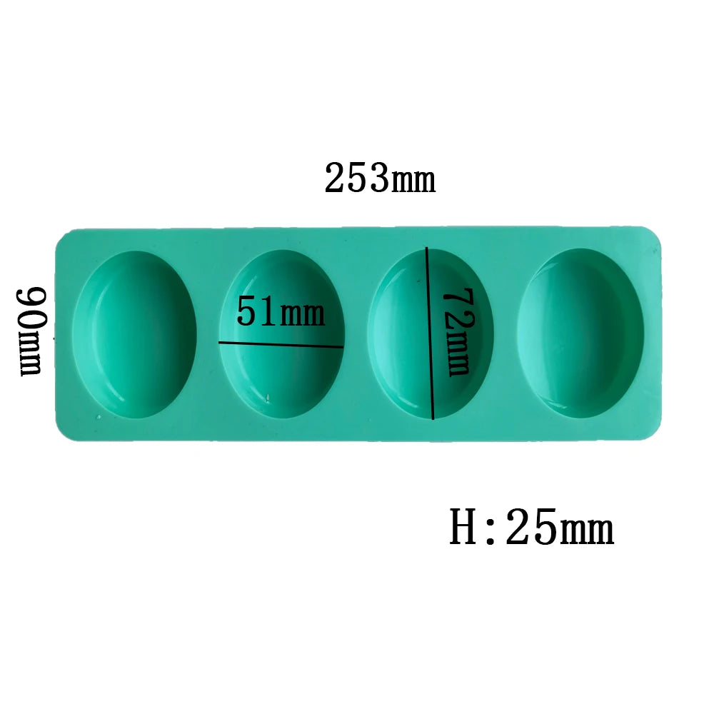 Silicone Soap Mold 4 Holes Oval Round Square DIY Soap Making Mould Homemade Mould Decoration Wax Candle Cake Tools