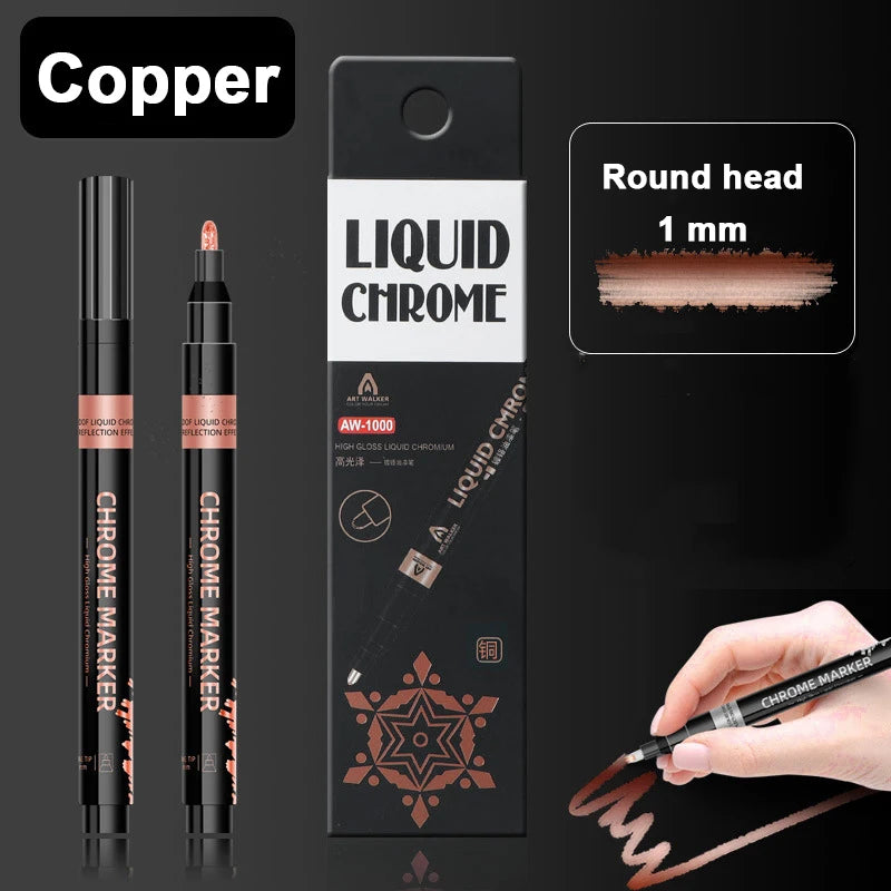 1Pcs Chrome Mirror Marker Pen