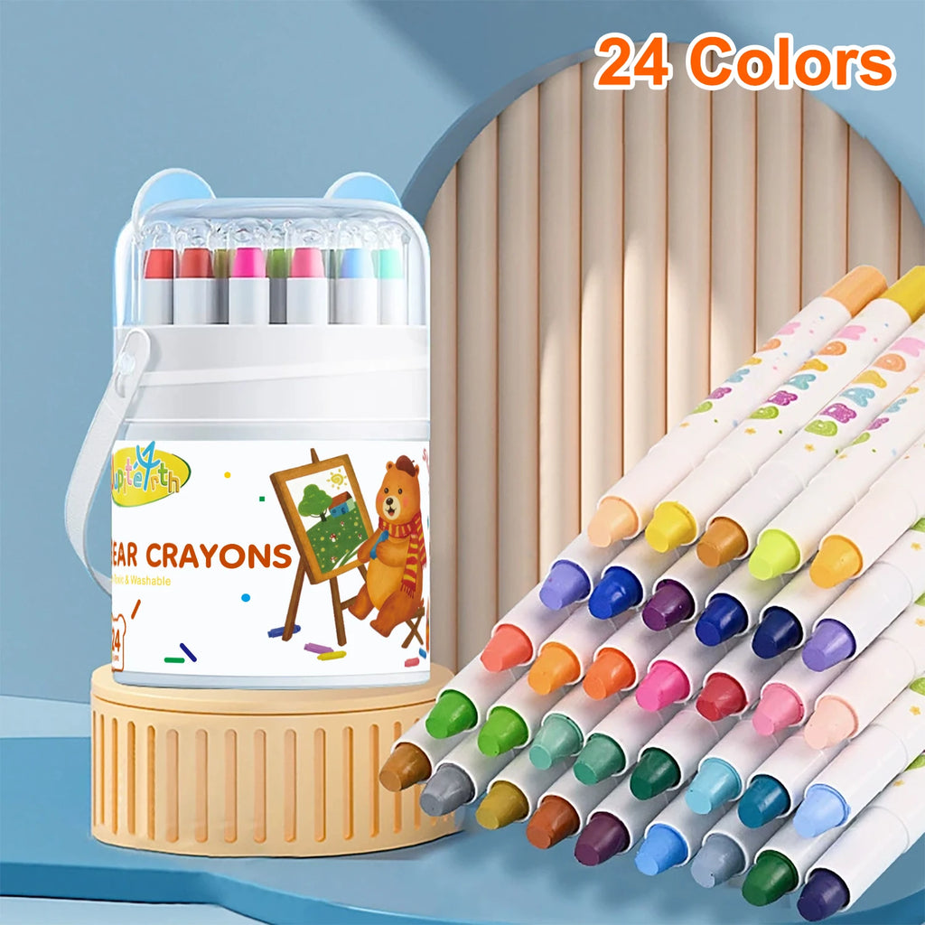12/24/36/48 Color Silky Twistable Crayons,Washable Art Supplies, Multicultural Pastel Gel Crayons,Easy Grip Coloring Gift