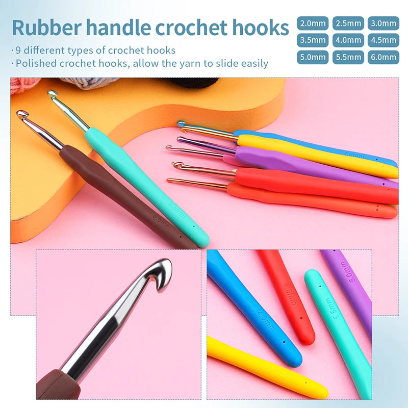 Knitting Crochet Hook Set with Bag