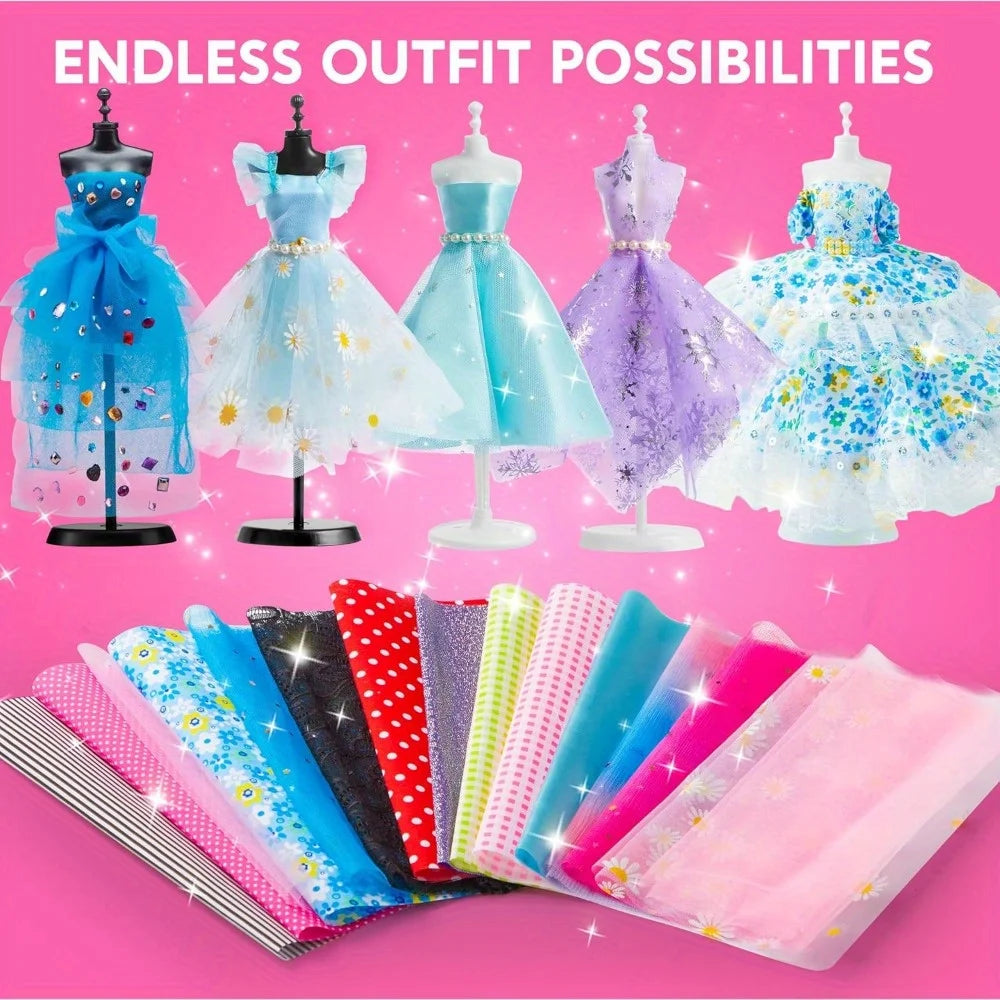 400+PCS Fashion Design Sewing Crafts Kit with 3 Mannequins