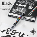 12Pcs Black/White Premium Acrylic Marker