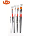 4/8pcs Flat Art Nylon Paint Brushes