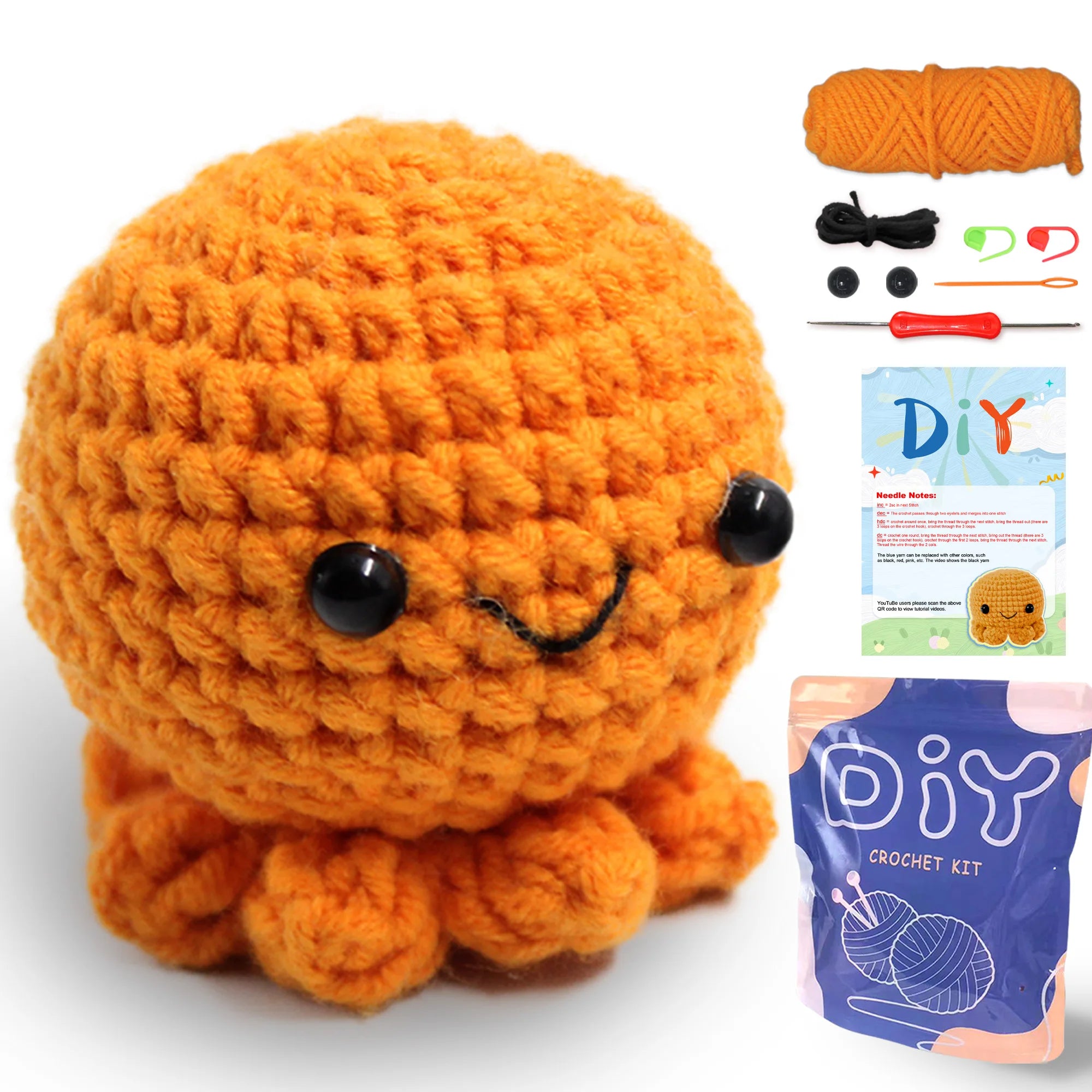 Crochet Kit for Beginners Small Octopus