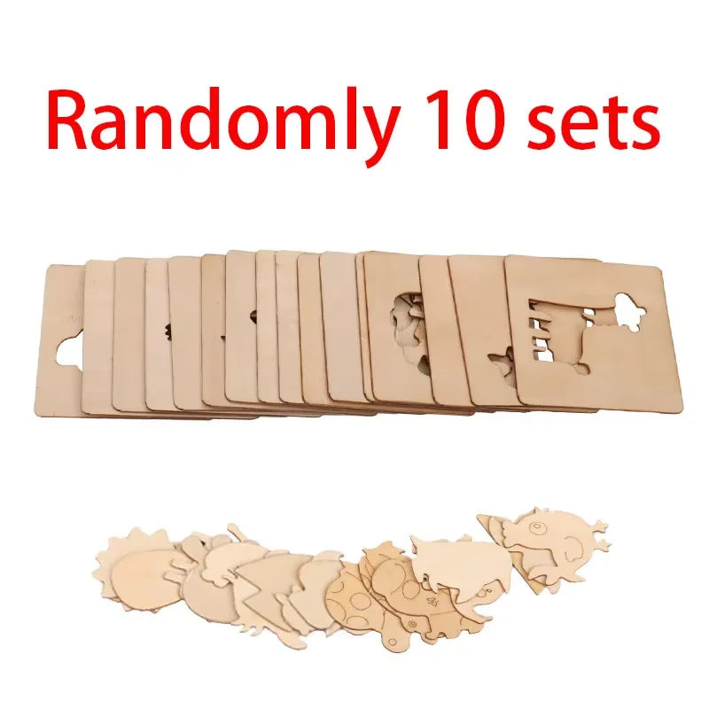 10-20pcs Wooden Drawing Stencils