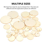 20/30/40/50mm Unfinished Round Wood Discs With Hole