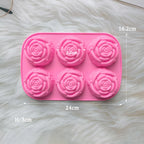 6 Holes Rose Flower Handmade Silicone Mold