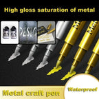 6Pcs Brush Metallic Paint Marker Pens