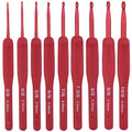 9PCS Red Crochet Hooks