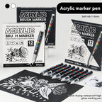 12Pcs Black/White Premium Acrylic Marker