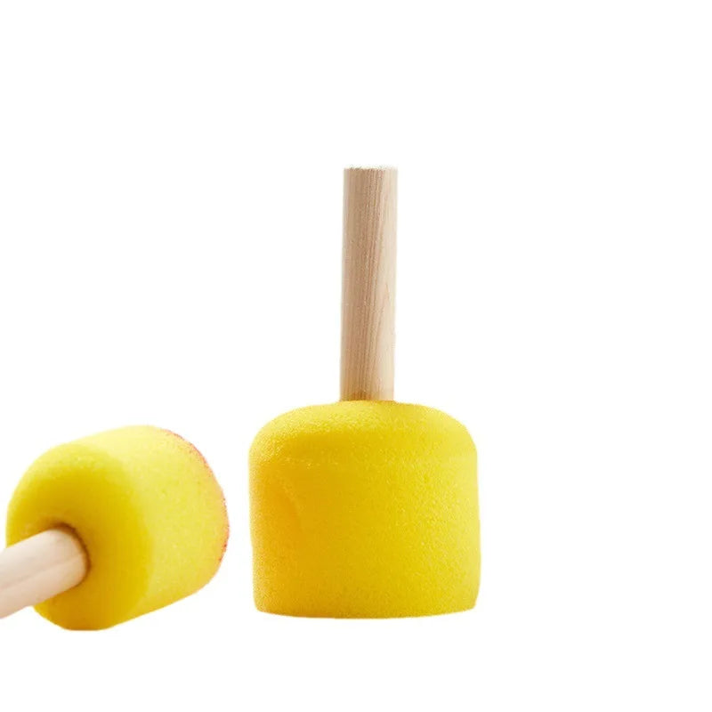 10 Pcs Set Wooden Handle Sponge Brush