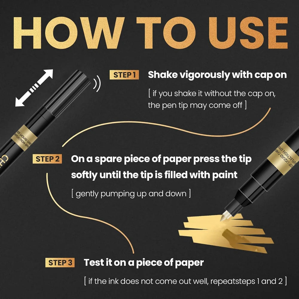 1Pcs Chrome Mirror Marker Pen