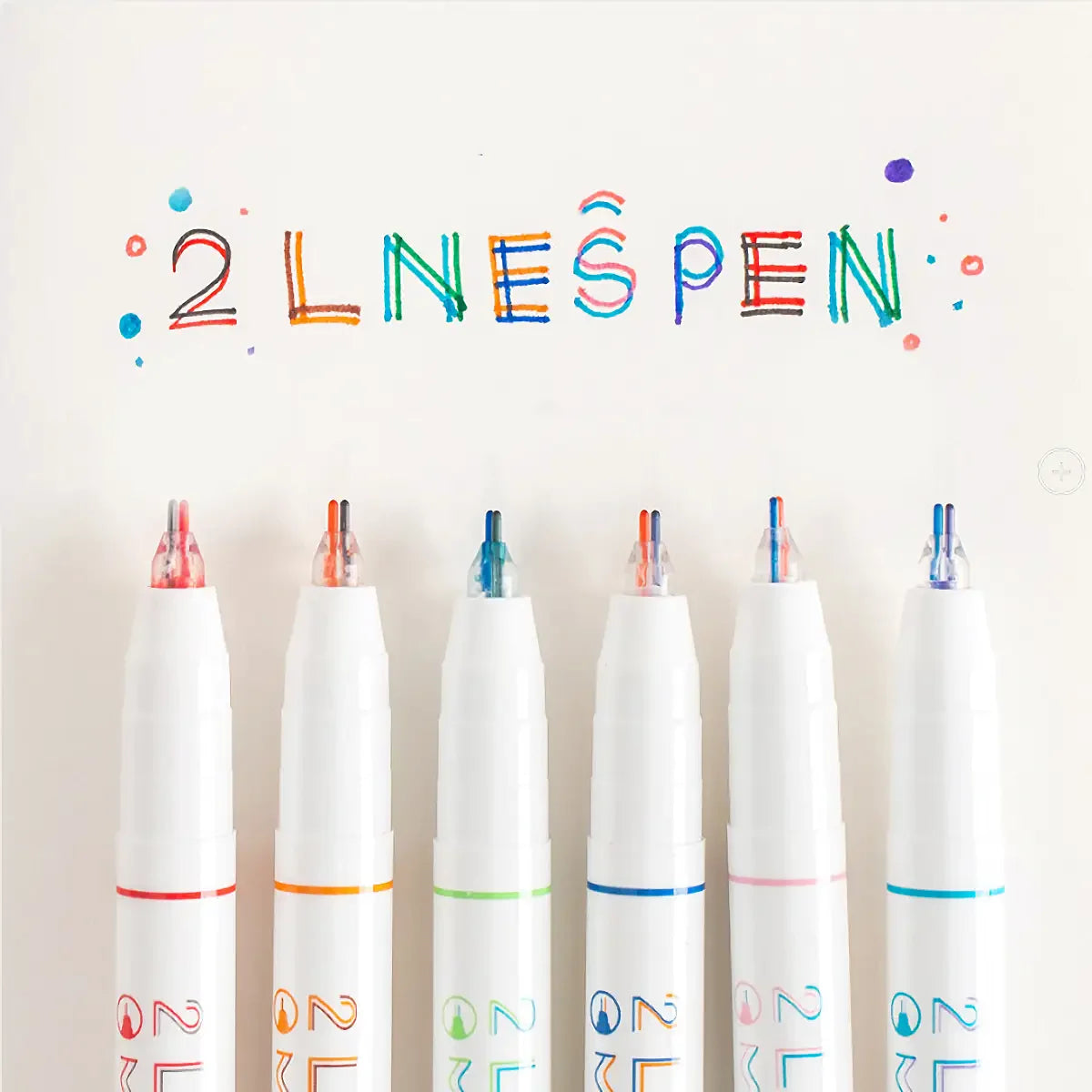 6pcs Double Line Colorful Marker Pens