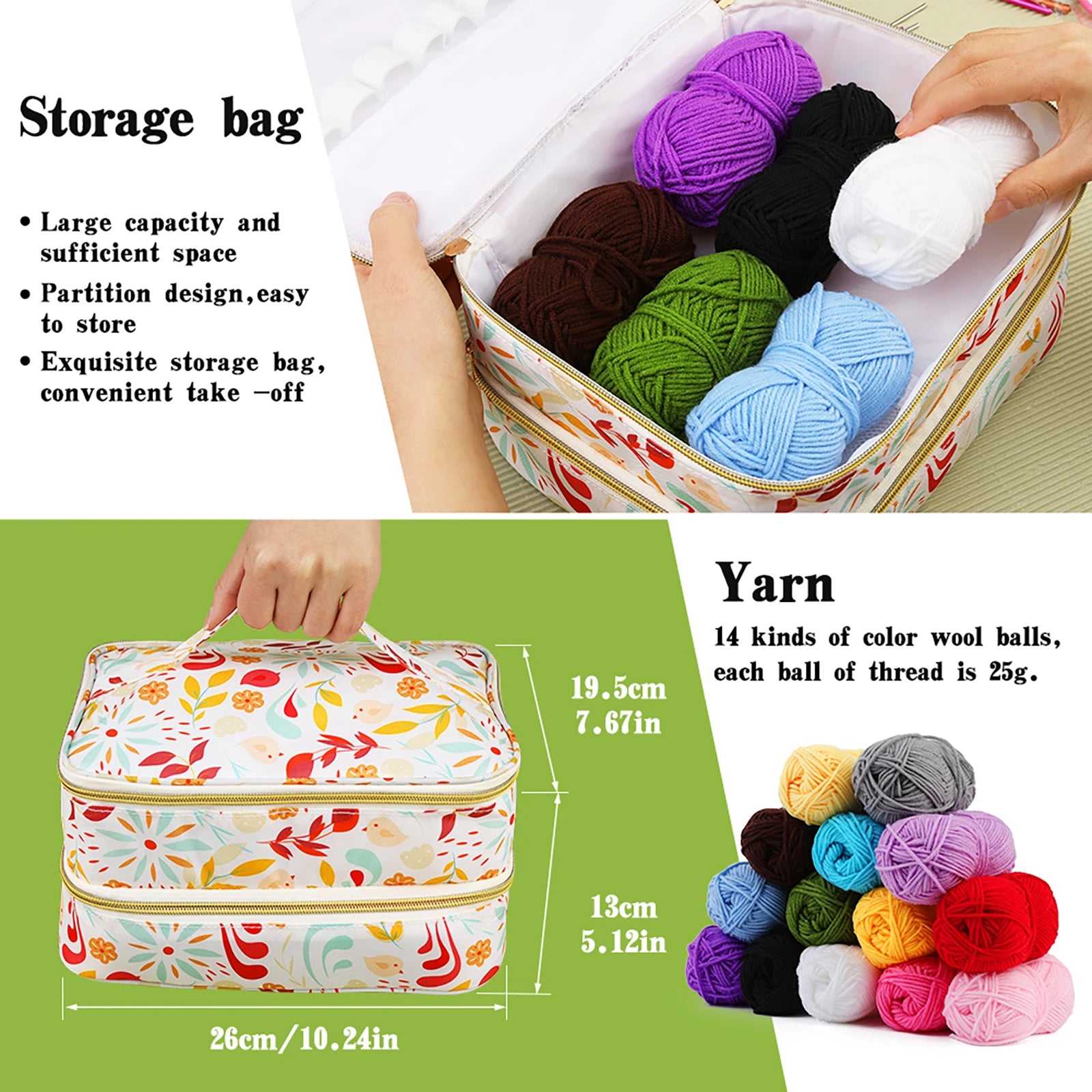 Crochet Knitting Set with Yarn and Hooks