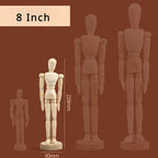 5.5/8/12 inch Artists Wooden Mannequin
