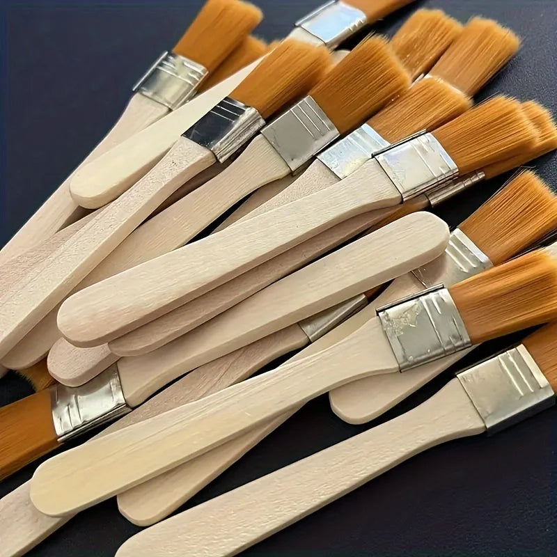 10Pcs Wooden Handle Nylon Bristle Paint Brush