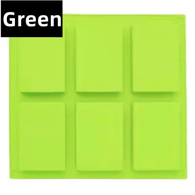 Newest 6 Grids Rectangle Silicone Soap Making Molds DIY Chocolate Mousse Cake Bakeware Ice Cream Mould Tools Birthday Gifts 2023