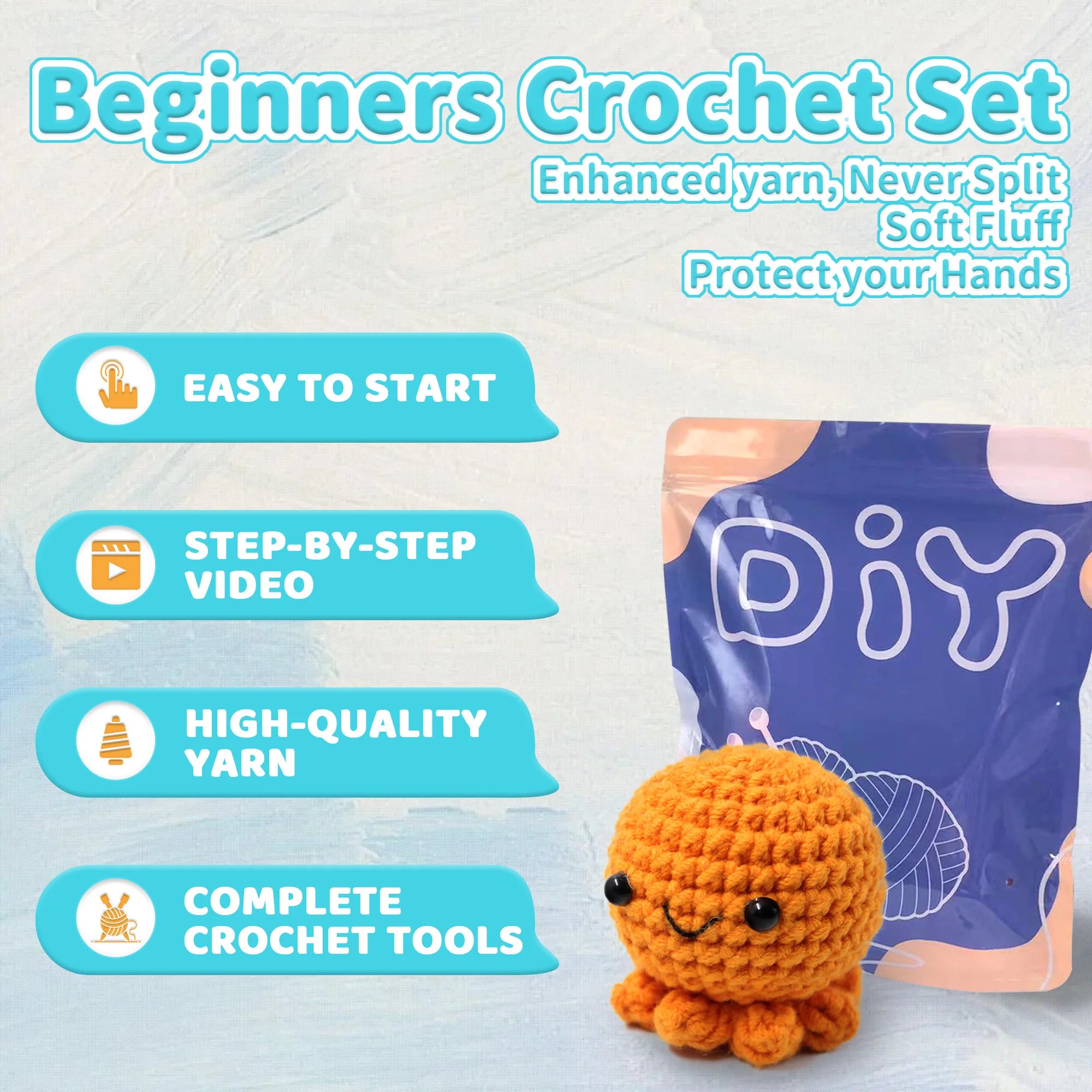 Crochet Kit for Beginners Small Octopus