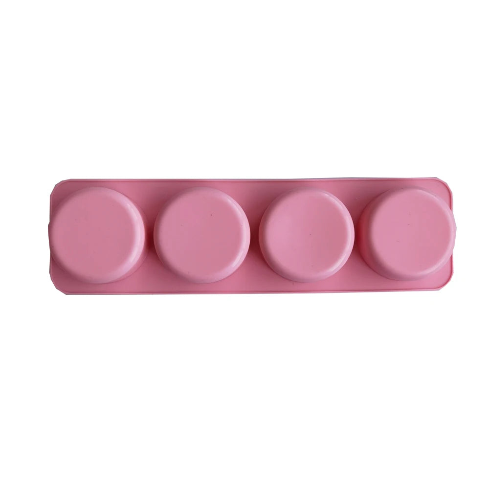 Silicone Soap Mold 4 Holes Oval Round Square DIY Soap Making Mould Homemade Mould Decoration Wax Candle Cake Tools