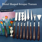 9 Pcs Flower Art Scraper Texture Palette Knife