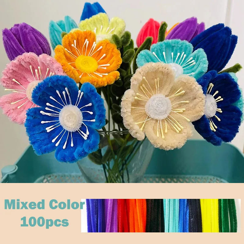 100pcs Colorful Chenille Stems