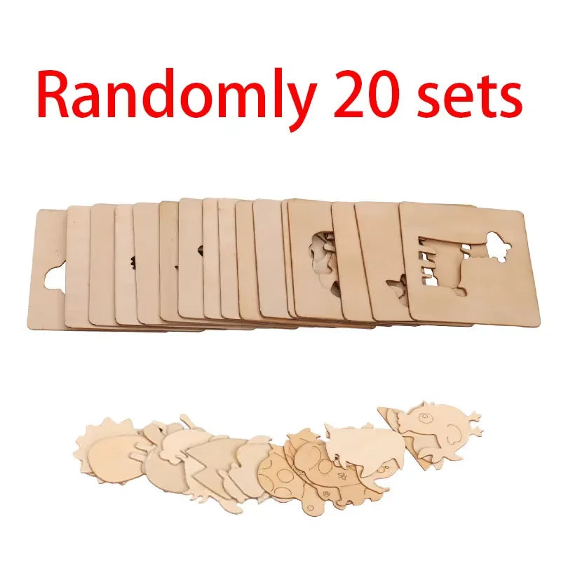 10-20pcs Wooden Drawing Stencils