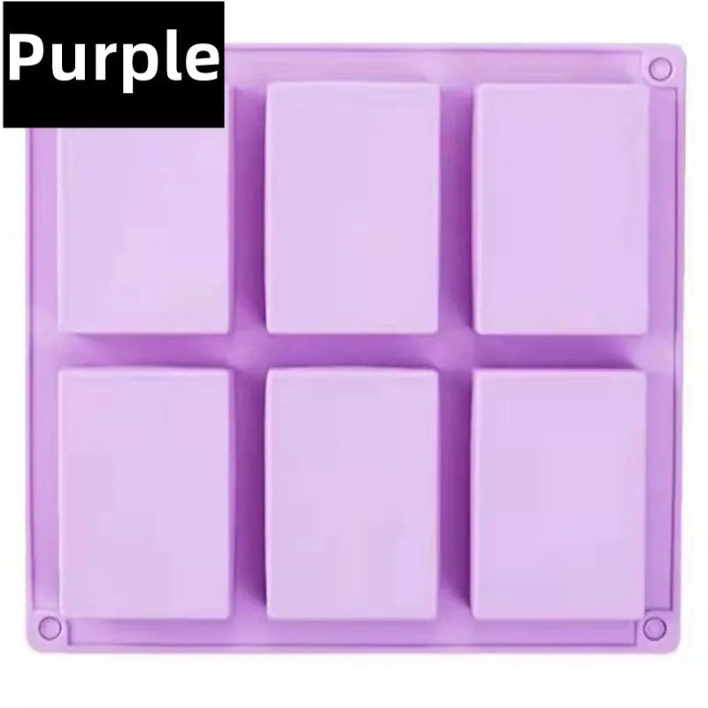 Newest 6 Grids Rectangle Silicone Soap Making Molds DIY Chocolate Mousse Cake Bakeware Ice Cream Mould Tools Birthday Gifts 2023