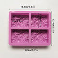 4-Chamber 3D Handmade Flower Pattern Silicone Mold