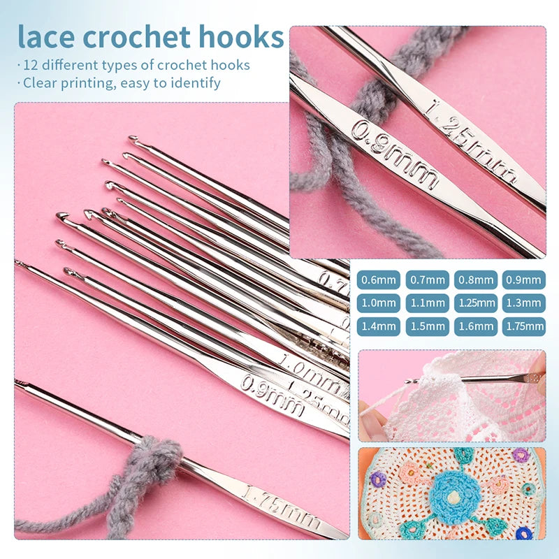 Knitting Crochet Hook Set with Bag