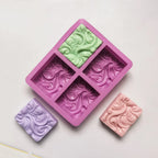 4-Chamber 3D Handmade Flower Pattern Silicone Mold