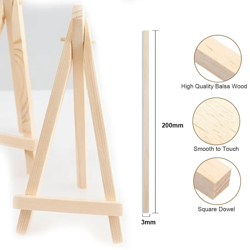 20-50pcs 2/3/5mm Balsa Wood Craft Sticks