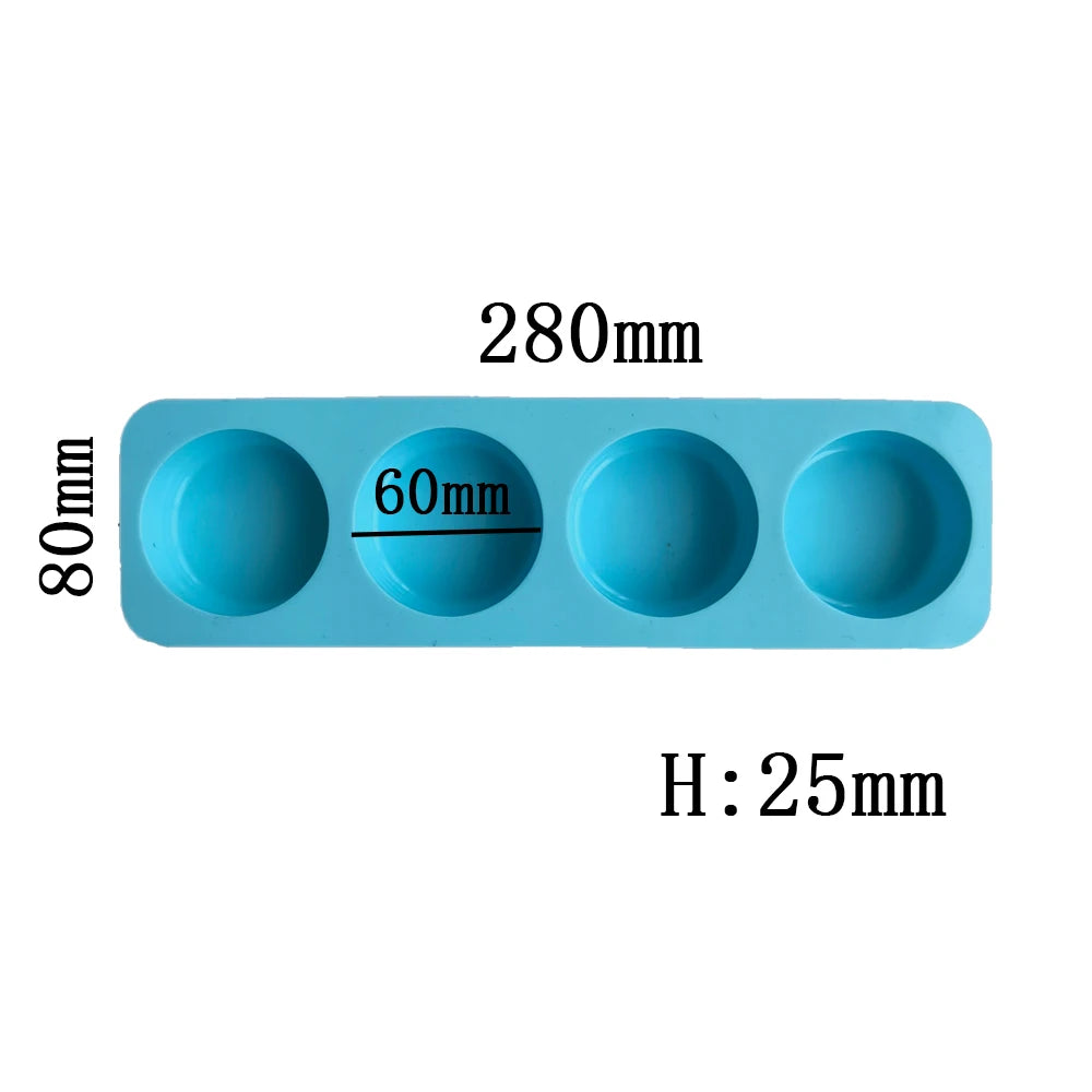 Silicone Soap Mold 4 Holes Oval Round Square DIY Soap Making Mould Homemade Mould Decoration Wax Candle Cake Tools