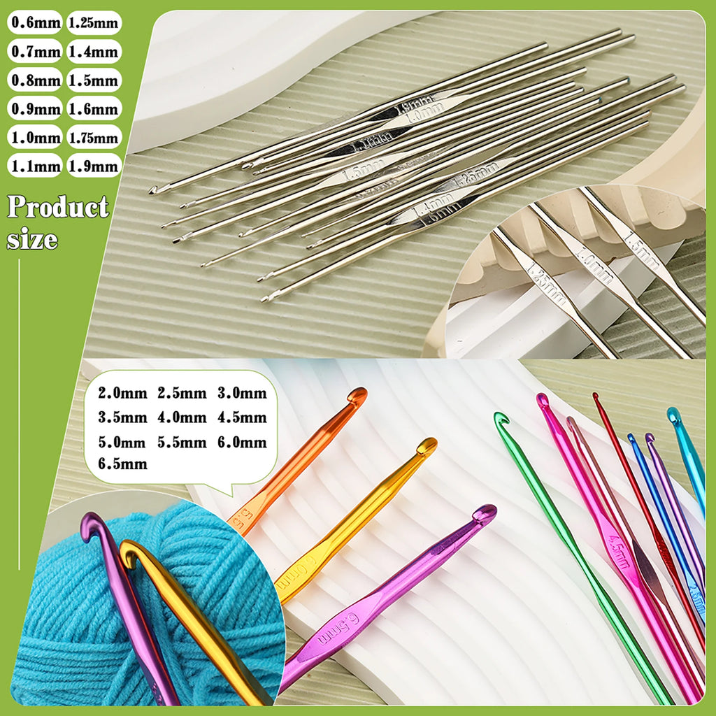 Crochet Knitting Set with Yarn and Hooks