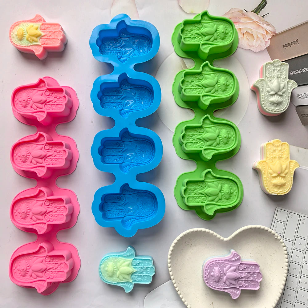 1pc 4-chamber palm silicone mold