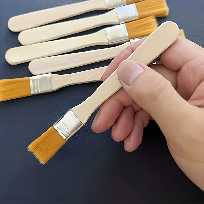 10Pcs Wooden Handle Nylon Bristle Paint Brush