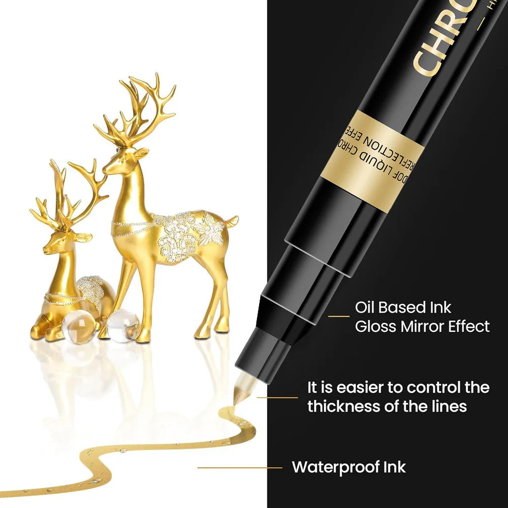 1Pcs Chrome Mirror Marker Pen