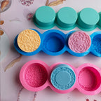 3D Handmade Silicone Soap Mold 4 Types Flower Soap Making Mould DIY Circular Shape Soaps Craft Tools Round Mooncake Mold