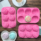 6 Holes Rose Flower Handmade Silicone Mold