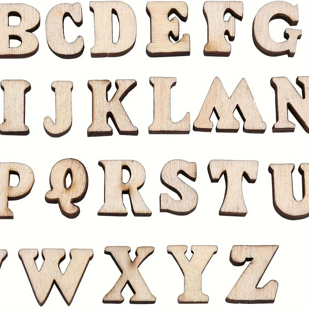 100Pcs Mixed Wooden A Z Letters