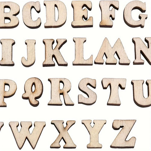 100Pcs Mixed Wooden A Z Letters