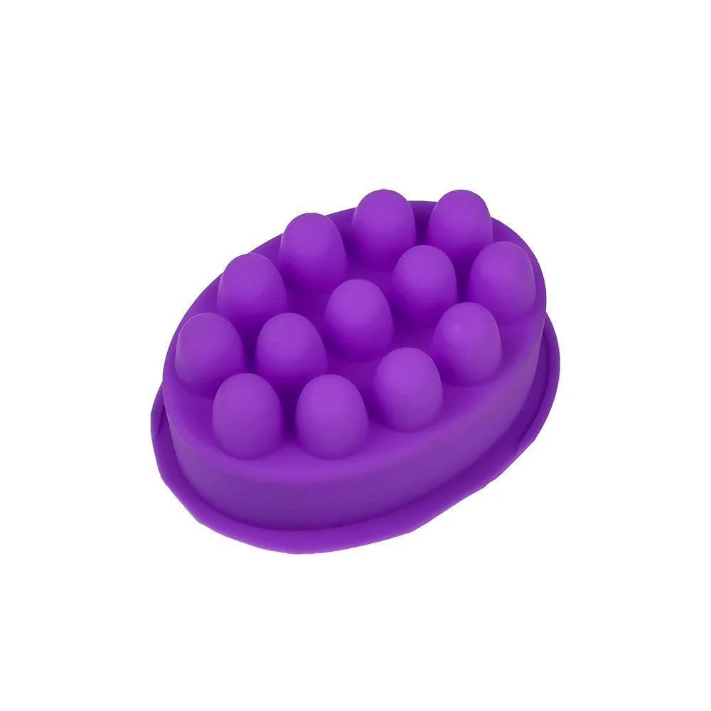 Silicone Soap Molds DIY Handmade Massage Therapy Bar Making Tools 3D Oval Shape Essential Oil Aromatherapy Resin Crafts Mould