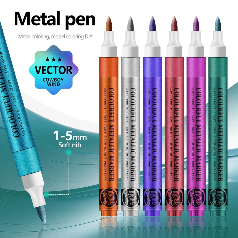 12 Colors Metallic Markers Pens