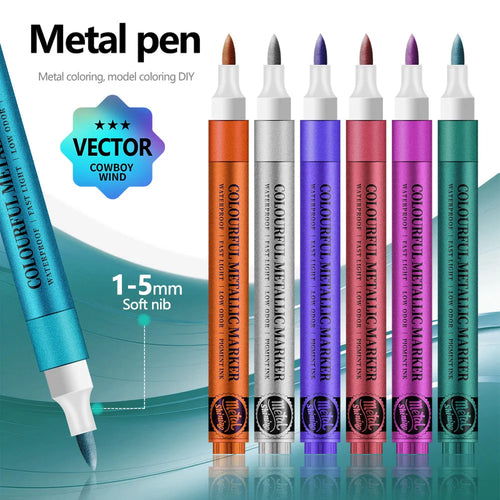 12 Colors Metallic Markers Pens