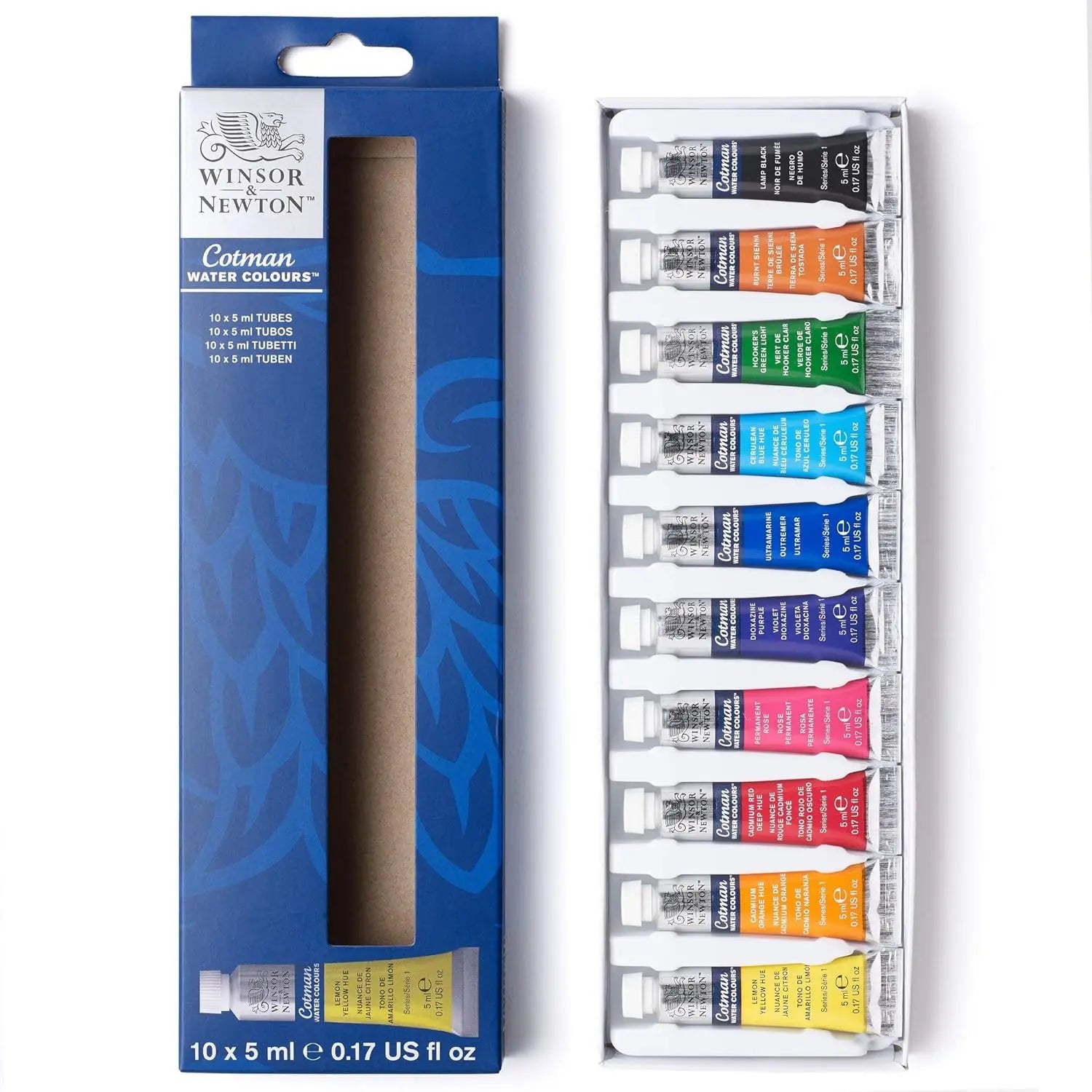 Winsor & Newton Cotman Watercolor Paint Set 10/20 Colors,5ml (0.17-oz) Tubes High Transparency Provide Outstanding Lightfastness